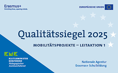 Logo "Qualitätssiegel Erasmus+ 2025" 